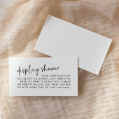 Zwart-wit Minimal Script Bruids Weergave Douche Informatiekaartje