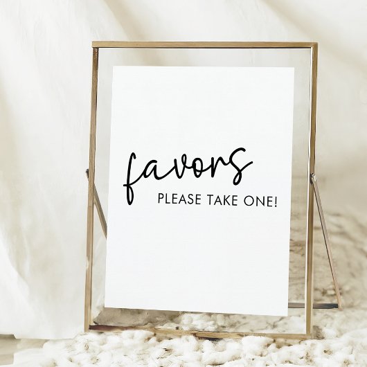 Zwart-wit Minimal Script Vrijgezellenfeest Favors Poster
