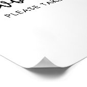 Zwart-wit Minimal Script Vrijgezellenfeest Favors Poster (Hoek)