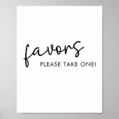 Zwart-wit Minimal Script Vrijgezellenfeest Favors Poster (Voorkant)