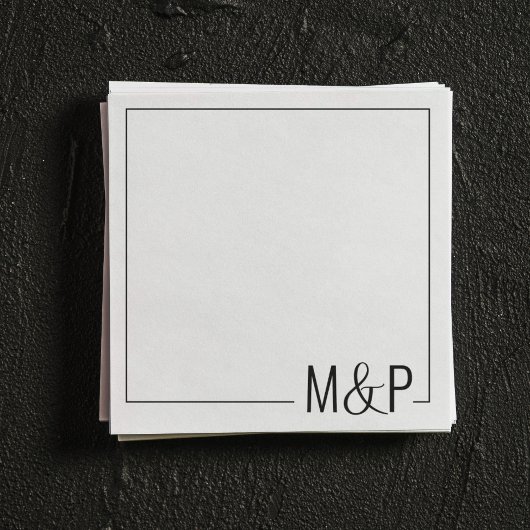 Zwart-wit Minimal Wedding Classic Servet