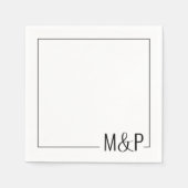 Zwart-wit Minimal Wedding Classic Servet (Voorkant)
