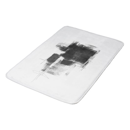 Zwart-wit minimale Abstracte art Nr111 Badmat (Gekanteld)