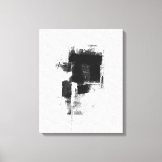 Zwart-wit minimale Abstracte art Nr111 Canvas Afdruk (Voorkant)