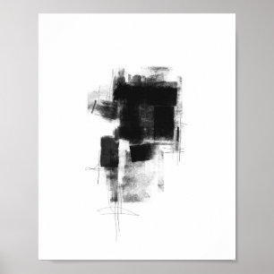 Zwart-wit minimale Abstracte art Nr111 Poster