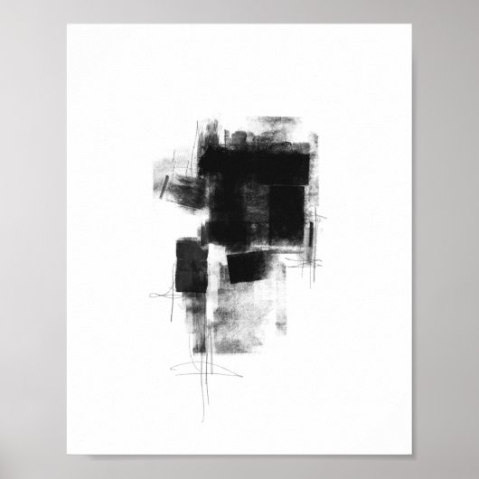 Zwart-wit minimale Abstracte art Nr111 Poster (Voorkant)