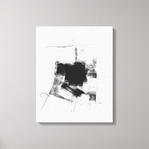 Zwart-wit minimale Abstracte art Nr112 Canvas Afdruk