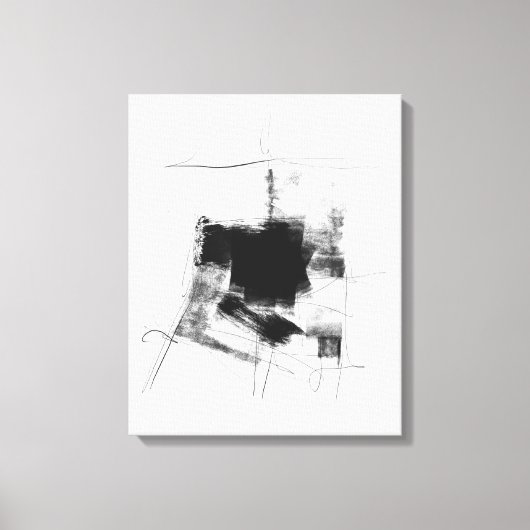 Zwart-wit minimale Abstracte art Nr112 Canvas Afdruk (Voorkant)