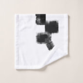 Zwart-wit minimale Abstracte art Nr113 Bad Handdoek (Wasdoekje)