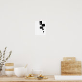 Zwart-wit minimale Abstracte art Nr113 Poster (Keuken)