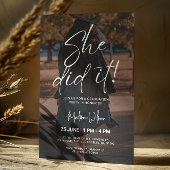 Zwart-wit minimale afstudeerfeest uitnodigen kaart