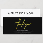 Zwart-wit Minimale bedankcertificaat (Voorkant / Achterkant)