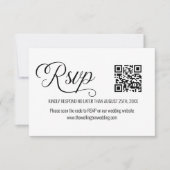 Zwart-wit minimale bruiloft QR-code RSVP (Voorkant)
