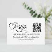 Zwart-wit minimale bruiloft QR-code RSVP (Staand voorkant)