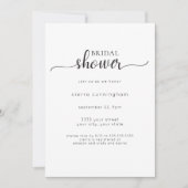 Zwart-wit minimale douche uitnodiging (Voorkant)