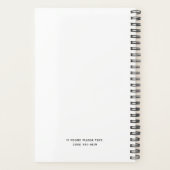 Zwart-wit Minimale Eenvoudige Planner (Achterkant)