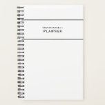 Zwart-wit Minimale Eenvoudige Planner<br><div class="desc">Eenvoudig en minimaal in zijn esthetiek,  voelt deze gepersonaliseerde planner schoon en georganiseerd met zijn afgesneden graphics in fris zwart en wit. Met Gepersonaliseerd text kunt u het label beheren,  een jaar,  een naam,  een schoolvak toevoegen en zelfs contactgegevens toevoegen als uw notitieboek verloren is gegaan.</div>