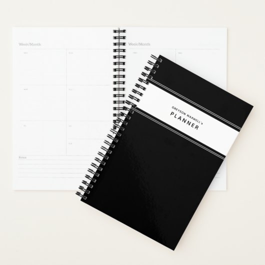 Zwart-wit Minimale Eenvoudige Planner (Display)