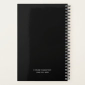 Zwart-wit Minimale Eenvoudige Planner (Achterkant)