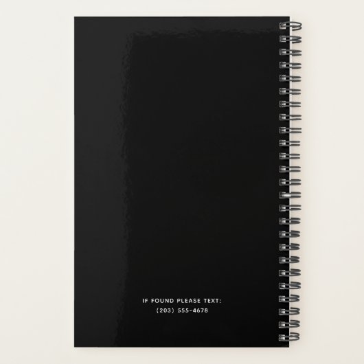 Zwart-wit Minimale Eenvoudige Planner (Achterkant)