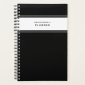 Zwart-wit Minimale Eenvoudige Planner (Voorkant)