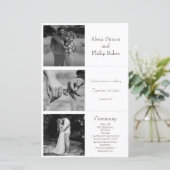 Zwart & Wit Minimale Foto bruiloft programma (Staand voorkant)