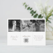 Zwart & Wit Minimale Fotocollage Bruiloft Informatiekaartje (Staand voorkant)