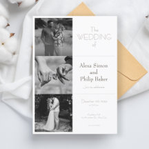 Zwart & Wit Minimale Fotocollage Bruiloft