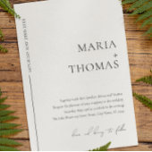 Zwart-wit minimale huwelijksuitnodiging kaart