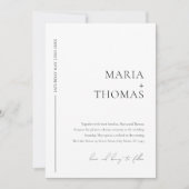 Zwart-wit minimale huwelijksuitnodiging kaart (Voorkant)