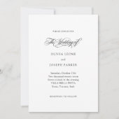 Zwart-Wit | Minimale Italiaanse Elegantie bruiloft Kaart (Voorkant)