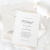 Zwart-Wit | Minimale Italiaanse Elegantie bruiloft Kaart