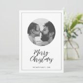 Zwart-wit | Minimale kerstfoto van Merry Feestdagenkaart (Staand voorkant)