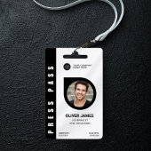 Zwart-wit minimale perskaart foto-ID Badge