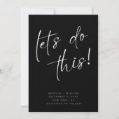 Zwart-wit minimale scripttypografie save the date (Voorkant)