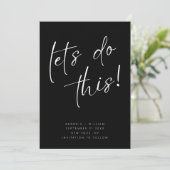 Zwart-wit minimale scripttypografie save the date (Staand voorkant)