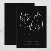 Zwart-wit minimale scripttypografie save the date (Voorkant / Achterkant)