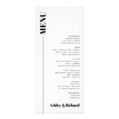 Zwart, wit minimale typografie bruiloft menukaart reclamekaart (Voorkant)