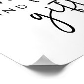 Zwart & Wit Minimale Vrijgezellenfeest Kaarten & G Poster (Hoek)