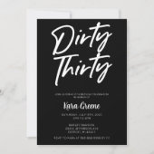 Zwart-wit minimale vuile 30e verjaardag kaart (Voorkant)