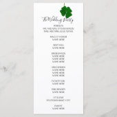 Zwart wit minimalisme vierbladige klaver programmakaart (Achterkant)