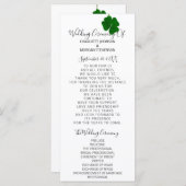 Zwart wit minimalisme vierbladige klaver programmakaart (Voorkant / Achterkant)