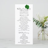 Zwart wit minimalisme vierbladige klaver programmakaart (Staand voorkant)