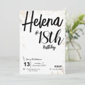 Zwart & Wit Minimalist 18e verjaardag Kaart (Staand voorkant)