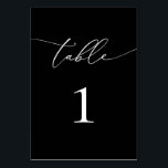 Zwart-wit Minimalist 1 Tafelnummer<br><div class="desc">Mooie,  elegante,  moderne en minimalistische,  tabelnummerkaart. Volledig aanpasbaar. **VOEG NOTA: Om orde te maken,  pas eenvoudig uw lijstaantal aan en voeg elk aantal aan uw kar afzonderlijk toe. Kijk dan uit als je klaar bent.</div>