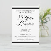 Zwart Wit Minimalist 25 jaar klasse reünie Kaart (Staand voorkant)