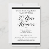 Zwart Wit Minimalist 30 jaar klasse reünie Kaart (Voorkant)