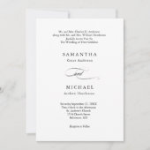 Zwart Wit Minimalist Beide Ouders Namen Bruiloft Kaart (Voorkant)