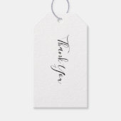 Zwart & Wit Minimalist Dank u Cadeau Label Cadeaulabel (Voorkant)