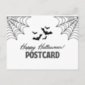 Zwart-wit minimalist Happy Halloween Feestdagenkaart (Voorkant)